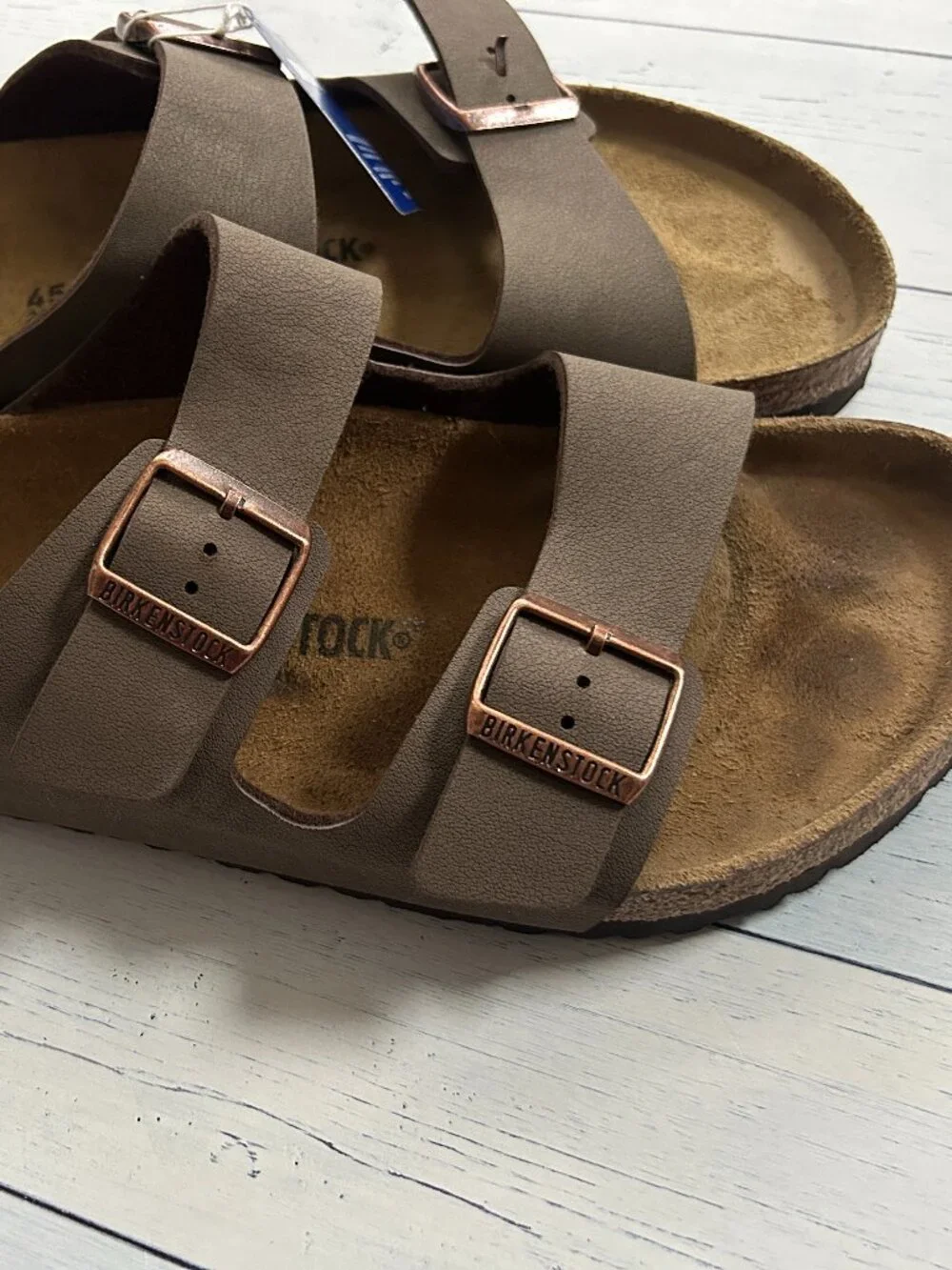 Birkenstock Arizona Sandals Brown with Copper Buckles - Picture 3 of 3